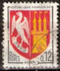 Timbre France Y&T N°1353A (01) Obl.  Armoirie D´Agen.  0.12 F. Rouge, Jaune Et Noir. Cote 0,15 € - 1941-66 Armoiries Et Blasons