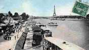 CPA.ANIMEE. PARIS. LA SEINE AU POINT DU JOUR. DATEE 1910. - El Sena Y Sus Bordes