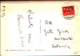 965)cartolina Con 5£ A.M.G.V.G. Imperiale Da Trieste A Catania Il 8-9-1947 - Poststempel