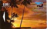 COOK ILES 1ERE CARTE DU PAYS NEUVE MINT 20$ SUNSET COUCHER DE SOLEIL RARE - Cook Islands