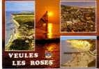 VEULES LES ROSES    - 3 Vues Sur Fond De Coucher De Soleil -  N°  118 - Veules Les Roses