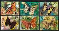 POLAND BUTTERFLY BUTTERFLIES INSECT SET OF 6  1970s MINT SG? READ DESCRIPTION !! - Unused Stamps