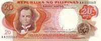 PHILIPPINES  20 Piso  Non Daté (1969)   Signature 8   Pick 145b    ***** BILLET  NEUF ***** - Filipinas