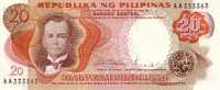 PHILIPPINES  20 Piso  Non Daté (1969)   Signature 8   Pick 145b    ***** BILLET  NEUF ***** - Filippijnen