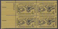 !a! USA Sc# 1201 MNH PLATEBLOCK (UL/27248) - Apprenticeship - Unused Stamps