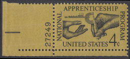 !a! USA Sc# 1201 MNH SINGLE From Lower Left Corner W/ Plate-# 27249 - Apprenticeship - Ongebruikt