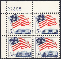 !a! USA Sc# 1208 MNH PLATEBLOCK (UL/27398) - Flag Over White House - Unused Stamps