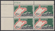 !a! USA Sc# 1232 MNH PLATEBLOCK (UL/27514) - West Virginia Statehood - Unused Stamps