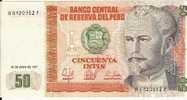 50 Intis "PEROU"   26 Juin 1987 UNC    Ble 63 - Perú