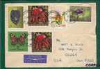 BUTTERFLIES - FISHES - ANEMONAS - FLOWERS - ON AIR MAIL 1968 COVER To OGDEN, UTAH - Cartas & Documentos