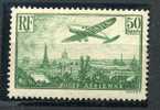 50F Vert Avion  Yvert 14* Cote 1000 Euro Avec TRES Propre Charnière  Et Bien Centré - 1927-1959 Postfris