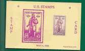 US STAMPS - STAMP CARD SCOTT # 777 - RHODE ISLAND SETTLEMENT - Souvenirkarten