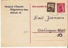 Saar116/ GA-36 A, Mit Zusatzmarke Riegelsberg Nach Solingen  1951 - Postal Stationery