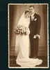 D3070 / Marriages  WEDDING , BRIDE W BRIDEGROOM Bulgaria 1930s Vintage REAL Photo PHOTOGRAPHER "SALASH" - ROUSSE - Matrimonios