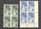TURKEY, EUROPA COUNCIL SET 1954 IN BLOCKS OF 4 NEVER HINGED ** - Unused Stamps