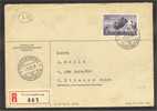 LIECHTENSTEIN 90 CENTIMES DEFINITIVE "THREE SISTERS" 1938 R-COVER TO FRANCE - Storia Postale