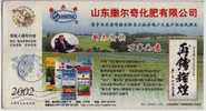 Rice Field,Chemical Fertilizer,China 2002 Shangdong Saerqi Fertilizer Manufacturing Company Advertising Pre-stamped Card - Scheikunde