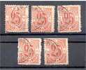 MOROCCO - MARRAKECH 1891, 25 CENTIMOS 5 STAMPS ALL USED, F/VF - Lokalausgaben
