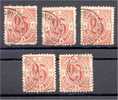 MOROCCO - MARRAKECH 1891, 25 CENTIMOS 5 STAMPS ALL USED, F/VF - Altri & Non Classificati