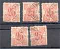 MOROCCO - MARRAKECH 1891, 25 CENTIMOS 5 STAMPS ALL USED, F/VF - Lokale Post