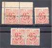 MOROCCO, MARRAKECH 1891 10 On 25  CENTIMOS 5 STAMPS, ALL NH - Poste Locali