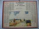 CALENDRIER ALMANACH DES POSTES ET TELEGRAPHES DE 1936 CHASSE L´ ARRIVEE SUR LE TERRAIN DE CHASSE  SUPERBE ET RARE!!!! - Grand Format : 1921-40