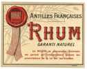 Etiquette De  Rhum  Antilles Françaises  -  ROM - Rhum