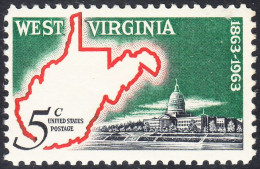 !a! USA Sc# 1232 MNH SINGLE (a1) - West Virginia - Neufs