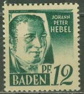 BADEN..1947..Michel # 4...MLH. - Baden