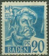 BADEN..1947..Michel # 7...MLH. - Baden