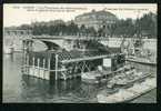 PARIS - LES TRAVAUX DU MÉTROPOLITAIN - Dans Le Grand Bras De La Seine Foncage Du Caisson Central - Métro