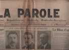 LA PAROLE 6 MARS 1928 - RADICAL SOCIALISTE - HERRIOT - AISNE - DROME - LA FLECHE - HAUTES ALPES - GIRONDE ... - Algemene Informatie