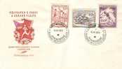 CECOSLOVACCHIA 1953 - FDC - Yvert 727/9 - Annullo Speciale - Sport -  Pallavolo-motoiciclismo - Giavellotto - FDC