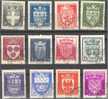 FRANCE, COAT OF ARMS 1942, FULL SET USED - Gebraucht