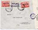 Gr45-024/ - GRIECHENLAND -  Neue Währung, 16.3.45 Nach Leeds,  GB. Gr. Zensurstreifen+Stpl. - Lettres & Documents