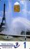 @+ PARIS CARTE : "TOUR EIFFEL" - VALEUR 1 - GEM C - SERIE 0052. - PIAF Parking Cards