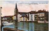 09 ST GIRONS Rive Droite Du Salat, Clocher, Pont Vieux, Colorisée, Ed CIM, 1942 - Saint Girons