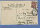 129 Sur Carte Obliteré A LONDON (G.B./ Angleterre) Et Cachet PADDINGTON 2/4/1904 - 1903-60 Semeuse A Righe