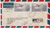 Iu033/  INDIEN -  Brief, Flugpost Jubiläum 50 Jahre, Doppeldeckerflugzeug 1961 - Storia Postale