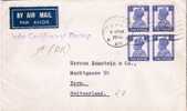 Iu036/ INDIEN -  Brief König Georg VI, 4-er Block, Spätverwendung 1950 - Covers & Documents