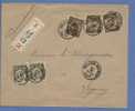337+341 Op Aangetekende Brief Met Cirkelstempel HOLLOGNE-SUR-GEER - 1931-1934 Mütze (Képi)