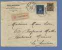 320+341 Op Aangetekende Brief Met Stempel LA LOUVIERE - 1931-1934 Quepis