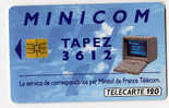 {49128} Télécarte " Minicom Tapez 3612 " 120U.  Minitel - Operatori Telecom