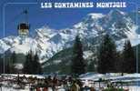 CPSM. LES CONTAMINES MONTJOIE. AU SOMMET DES PISTES. VUE SUR LE MASSIF DU MONT BLANC. DATEE 1992. - Les Contamines-Montjoie