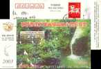 Bird , Crane,  Wumintan Waterfall,  Pre-stamped Postcard - Gru & Uccelli Trampolieri
