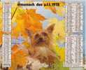 ALMANACH DES PTT -  DOUBLE-  ANNEE 1978 - CHAT/CHIEN - Photos Aarons - Grand Format : 1971-80