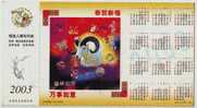 Longhorn Sheep,China 2003 Lunar New Year Of Sheep New Year Greeting Pre-stamped Card - Farm