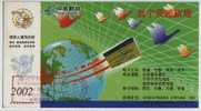 Swan Goose Bird,globe Map,China 2002 Wuning Post Saving Credit Union Advertising Pre-stamped Card - Gänsevögel