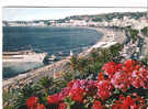 CP - NICE - CAPITALE MONDIALE DU TOURISME - LA BAIE DES ANGES ET LA PROMENADE DES ANGLAIS VUES VERS L'AEROPORT - LABEL - Transport Aérien - Aéroport