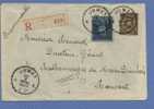 320+341op Aangetekende Brief Met Stempel JUMET 4 Naar RANSART Met Strookje "Absent..." - 1931-1934 Mütze (Képi)